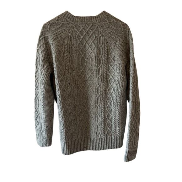 Banana Republic merino wool cable knit tweed sweater size Large - Picture 4 of 8